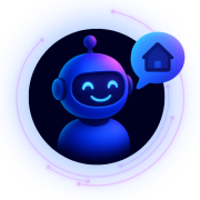 Blue White Illustrated Question Chatbot Logo